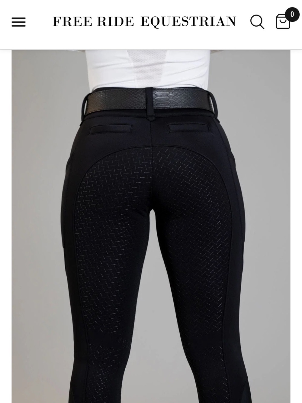 Free Ride Equestrian Women's Black Silicone-Grip Winter Riding Breeches